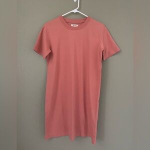 Madewell Tina Orange Crewneck T-Shirt Dress Size XS